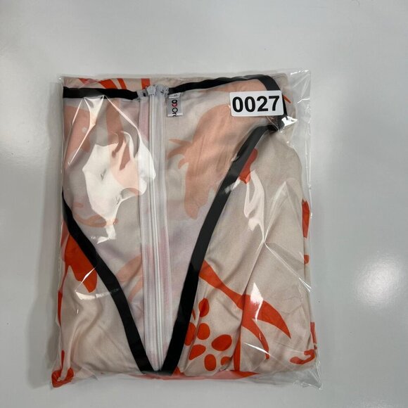 OC Order Womens S Poet Sleeve Bird Print Jumpsuit Deep Neck Wide Leg Resort Wear - Picture 16 of 16